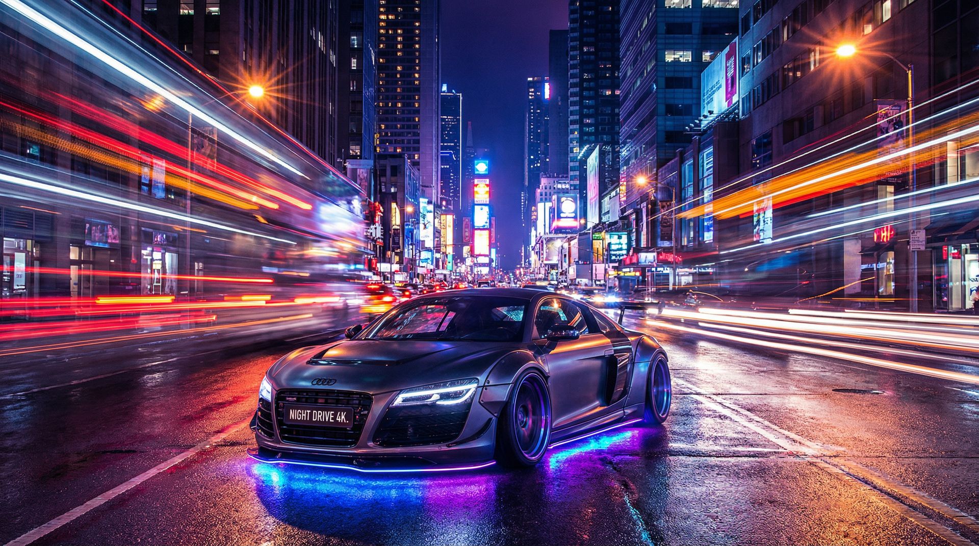 动漫改装视频展示-夜间霓虹改装跑车生活视频